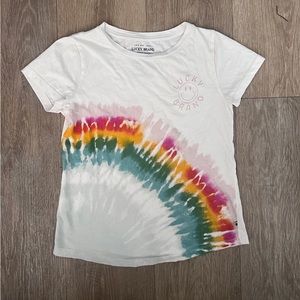 Lucky Brand Girls White TyeDye Short Sleeve Cloud Dreamer Tee Size medium